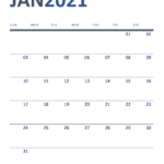 Free Printable New Year Calendar 2021