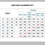 2017 One Page Calendar