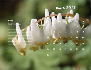 March 2013 Calendar Template