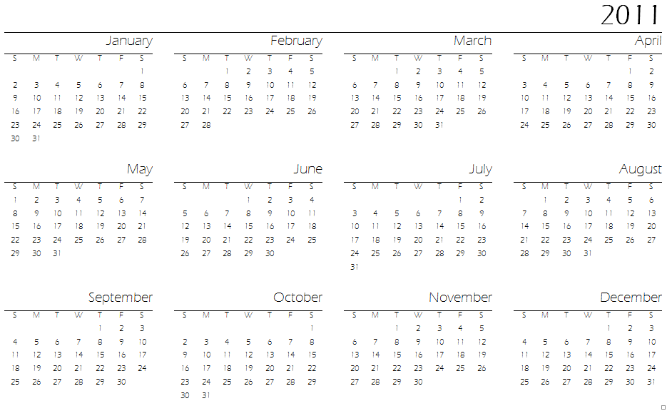 Word Calendar Template